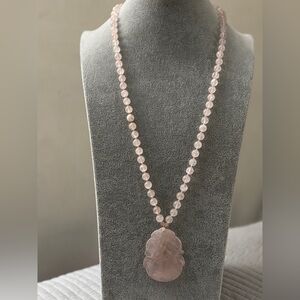Vintage Rose Quartz Beaded Necklace